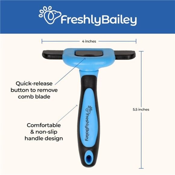 Deshedding Brush For Short Haired Dogs & Cats - Cat and Dog Brush For Shedding - Picture 5 of 7